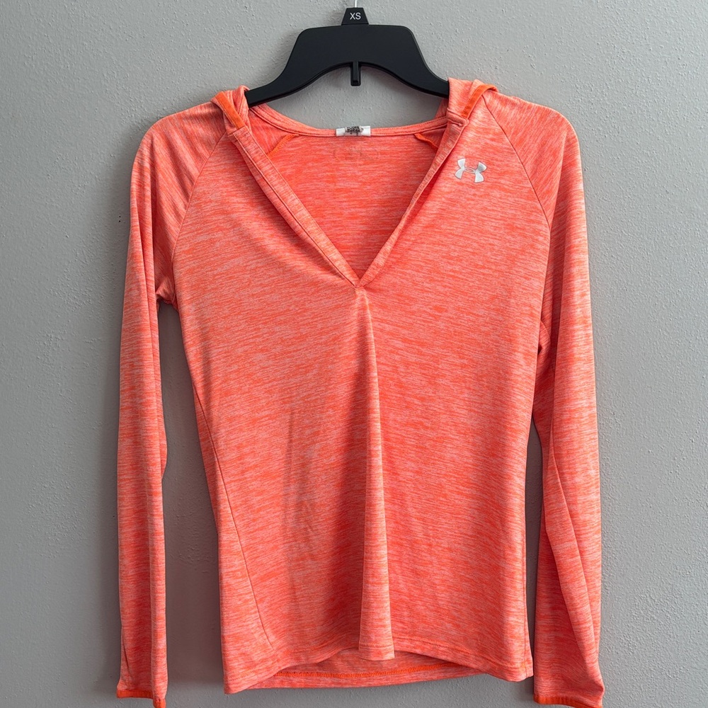 Under Armour Women's Bright Orange Hoodie - Picture 5 of 11